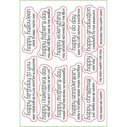 Best Wish Transparent Silicone Clear Stamps/Seal for DIY Scrapbooking/Photo Album Decorative Cards Making Paper Crafts