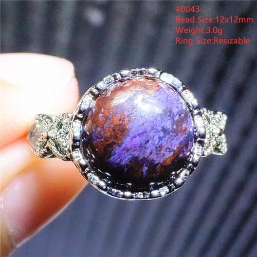 Natural Red Pink Sugilite Adjustable Size Ring 12.2×8.7mm Gemstone South Africa Bead Round Oval 925 Sterling Silver AAAAAA