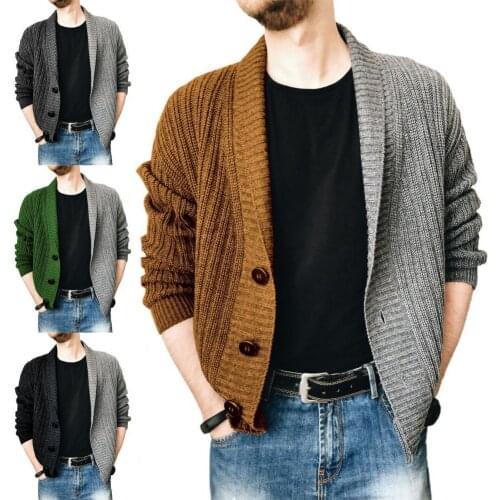 2021 New Knitted Long Sleeve Sweater Coat Autumn Winter Single-breasted Color Stitching Cardigan Sweater Outerwear