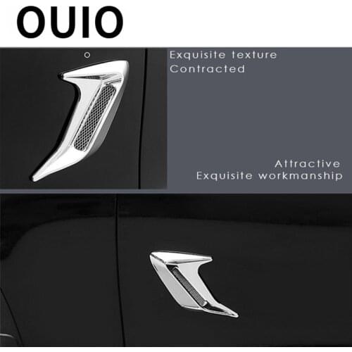 OUIO 1PC Car Hood Side Vents Stickers Shark Gills Styling Auto For BMW E60 E36 E46 E90 E39 E30 F30 F10 F20 X5 E53 E70 E87 E34