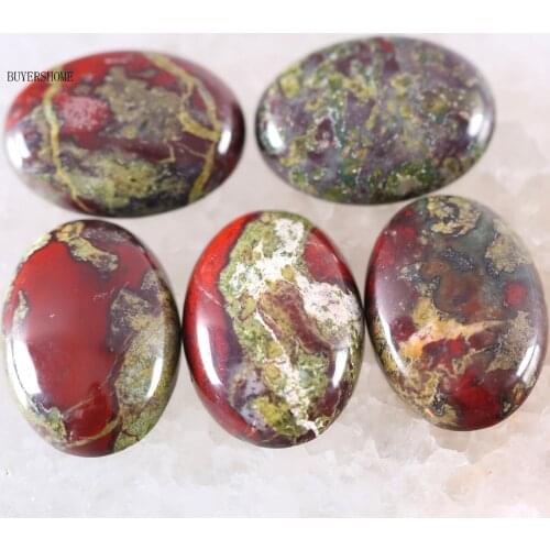 18x25MM Oval Natural Stone Bead Red Dragon Blood Stone CAB Cabochon For Jewelry Making DIY Bracelet Necklace 5Pcs K574
