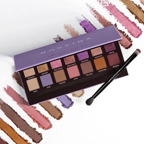 Dream Purple 14 Color Eyeshadow Palette Shimmer Matte Primer Sequins Fine Soft Long Lasting Fit Facial Contour Pigment Set Box
