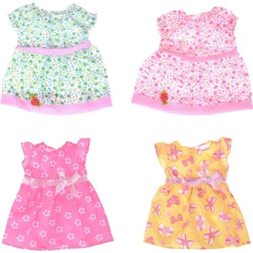 Handmade Flower Skirt Dress Doll Clothes Fresh Wear Floral Patterns For 18" Girl & 43cm/16.93in Baby Doll Accessories