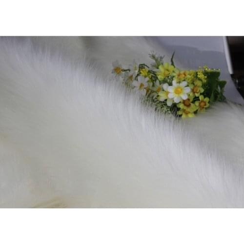 Grade fox plush fabrics, white color 5cm piel faux fur fabric,cosplay clothing material,felt cloth,180cm*45cm(half yard)/pcs