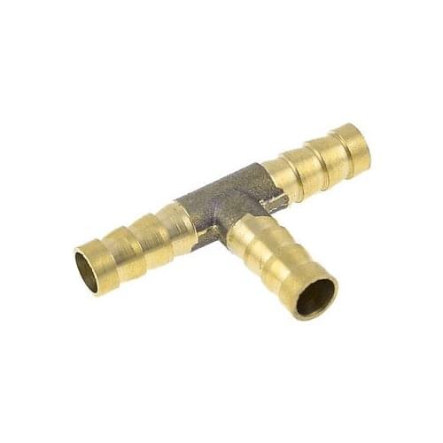 Pneumatic Brass T Type 3 Way 8mm to 8mm Quick Connector Adapter Joint 5pcs