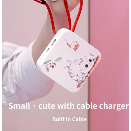 Power bank 10000mah Battery Mini PowerBank USB Cat Cute Slim Powerbank Portable Power Bank Mobile Charger For iPhone 12