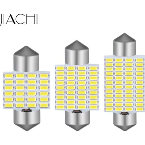 JIACHI 100PCS C5W LED Bulbs Festoon 31mm 36MM 42MM 3014SMD Vehicle Ceiling Lights Auto Interior Accessories Car Styling DC12-24V