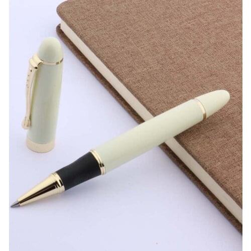 Luxury Jinhao X450 Ivory White Golden Trim Metal Business 0.5MM Black Refill Rollerball Pen