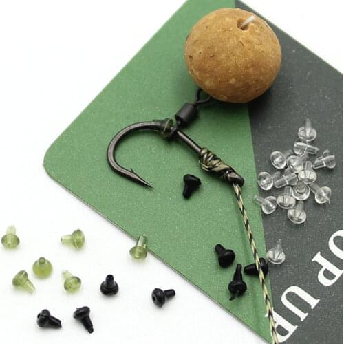 100PCS Carp Fishing Accessories Fishing Hook Stoppers Rubber Beads Hook Stop Chod Heli Carp Rigs Beads for Carp Fishing Tackle