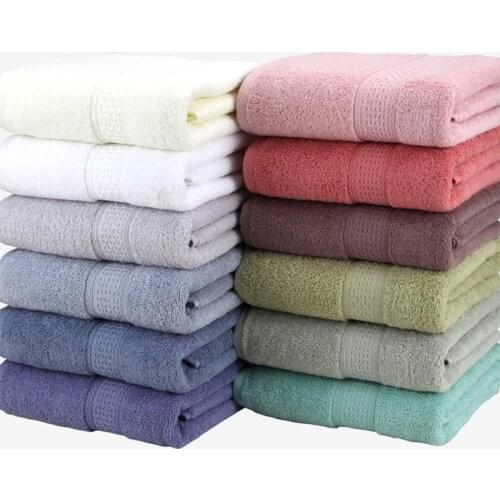 10pcs Pure Cotton Super Absorbent Large Towel Bath Towel 70*140cm Thick Soft Bathroom Towels Comfortable Beach Towels 15 Colors