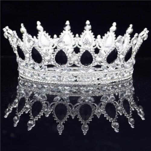 Queen King Crown Noiva Headdress Prom Performance Tiaras and Crowns Bridal Wedding Hair Jewelry Accessories Headpiece