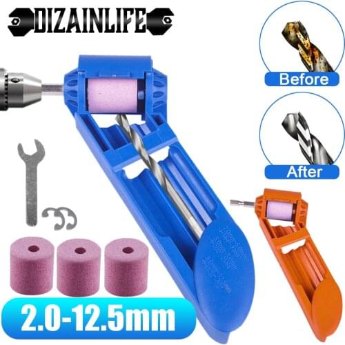 2.0-12.5mm Portable Drill Bit Sharpener 1 Set Corundum Grinding Wheel Bit Tool Twist Drill Bit Sharpening Machine
