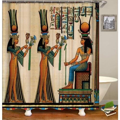 African Woman Pretty Savage Buddha Shower Curtain Bathroom Curtain Frabic Waterproof Polyester Bathroom Curtain with Hooks