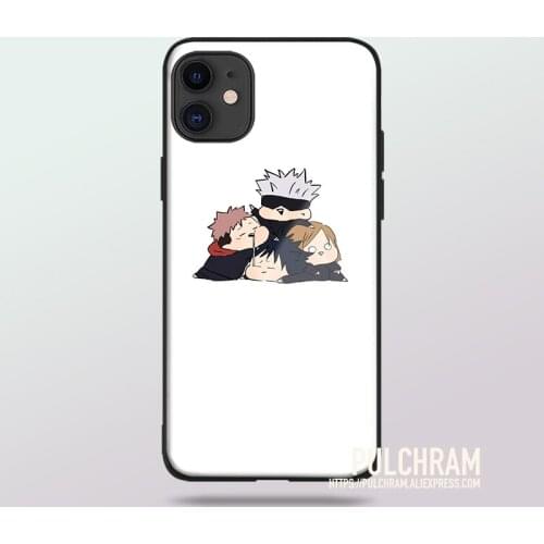 Yuji Megumi Nobara Satoru Anime Glass Soft Silicone Phone Case Cover Shell For iPhone SE 6s 7 8 Plus X XR XS 11 12 Mini Pro Max