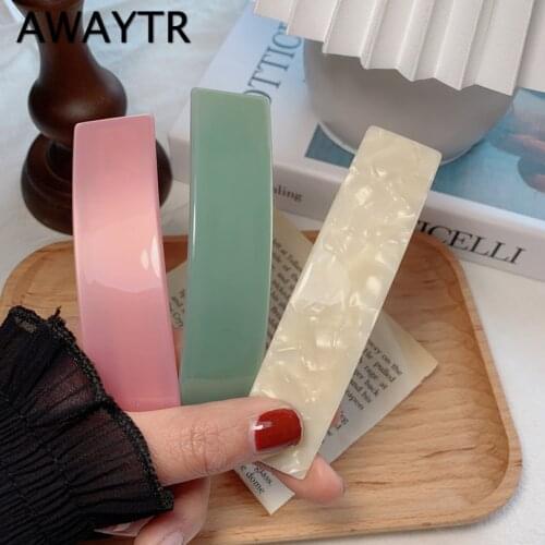 AWAYTR Jelly Solid Color Hairpin Hairgrips Side Clip Marble Textured Girl Elegant Back Head Clip Headdress Korean Hair Accessory