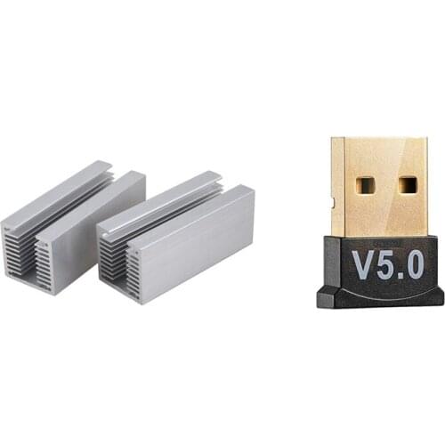 2Pcs Fan Radiator/Aluminum Heatsink/To-220 Heat Sink with USB Bluetooth 5.0 Adapter Wireless Dongle Stereo Receiver