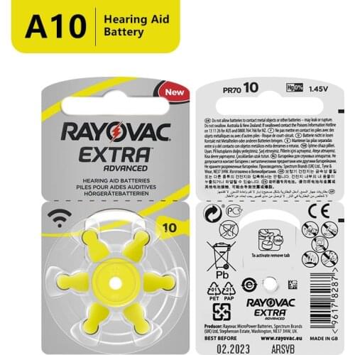 60 PCS Free Shipping Zinc Air Hearing Aid Battery 10/A10/PR536. Rayovac Extra Performance Hearing Aid Batteries 10 10A