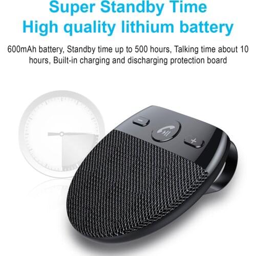 Bluetooth Car Speaker with Visor Clip Wireless Speakerphone Music Player Car Kit for Handsfree Calling Black