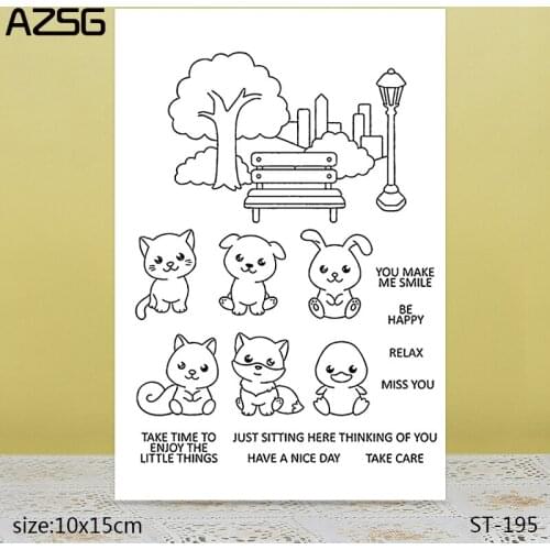AZSG Quiet View / Lovely Animals Clear Stamps/Seals For DIY Scrapbooking/Card Making/Album Decorative Silicone Stamp Crafts
