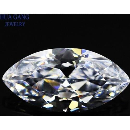 White Cubic Zirconia Stone Marquise Shape Brilliant Cut Synthetic CZ Gems For Jewelry Size 1.5x2.5~10x20mm Free Shipping