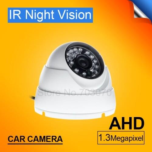 Free Shipping 1.0MP/1.3MP High Resoultion AHD Camera White Metal Dom Camera Waterproof IR Night Vision Camera For Bus Taxi
