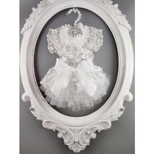 Free Shipping Handmade Dog Clothes White Diaphanous High-End Bridal Veil Fabric Lace Tulle Dog Wedding Dress Cat Pet Yorkie