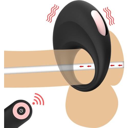 Wireless Remote Control Couple Resonance Lock Fine Ring Vibration Mens Delayed 10 Frequency Ejaculation Penis Ring Couple Toy