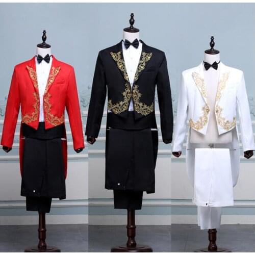 Black white red men mosaic suits designs terno stage costumes for singers men blazer dance clothes jacket star style dress punk