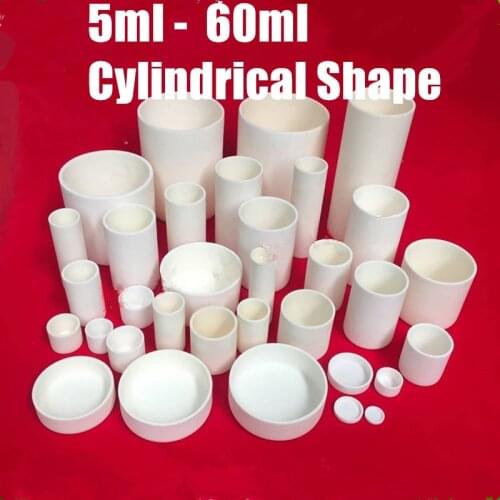 Dia40x70mm 60ml cylindrical 99% pure aluminum corundum crucible / Al2O3 ceramic crucible / Sintered crucible