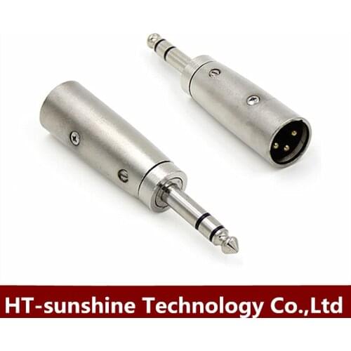 XLR head suitable for speaker mixer 6.35mm large three-core stereo to XLR male head 6.5mm XLR male adapter 1pcs free shipping