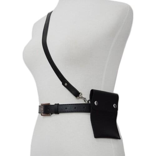 2021 Hot Sale Black Belt Bag Fashion Ladies Shoulder Bag Belt With Buckle Decoration Dress Woman Belt QZ0112