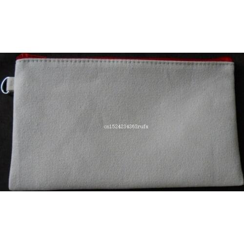 200pcs 11*19.5cm makeup bag phone clutch bag cotton canvas cosmetic Bags DIY women blank plain zipper make up bags