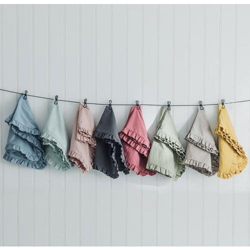 Cotton Pillowcase With Frills Solid Color Ruffled Pillow Case Decorative Pillow Cover With Ruffles Bedroom Sofa Home Decoration