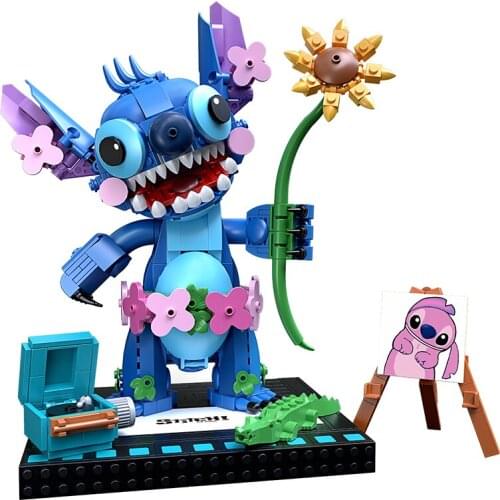 IN STOCK H&HXY LE Film 10205 881Pcs Toys Magic Block Cute Stitch Block Cartoon Model Building Brick Assemble Birthday gifts 1044