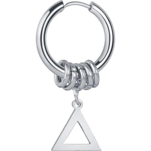 Personality Hollow Triangle Punk Dangle Earring Women Mens Fashion Piercing Ear Stud Tassel Drop Earrings Jewelry