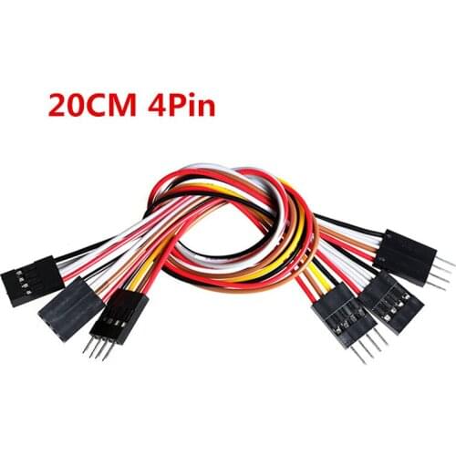 Free Shipping 20pcs/lot DuPont Cables 20cm 4pin 2.54MM Breadboard Jumper Wires Cables for Electronic DIY Starter Kits
