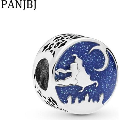 New Original Free Shipping Silver Plated Bead Magic Carpet Ride Charm Blue Fit Bracelet Necklace DIY Women Jewelry