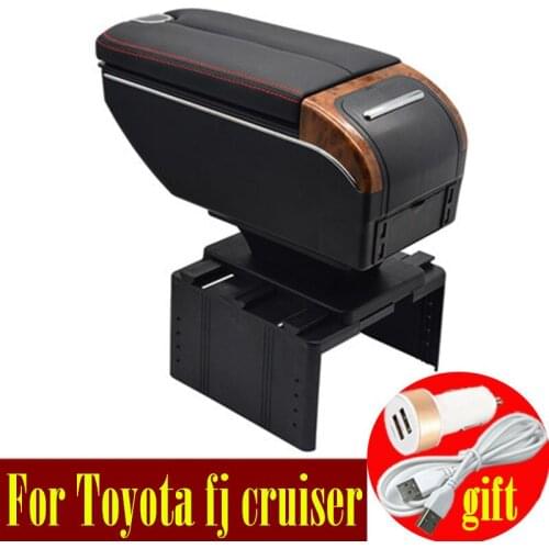 For Toyota fj cruiser armrest box usb Double doors open 7USB Centre Console Storage Box Arm Rest