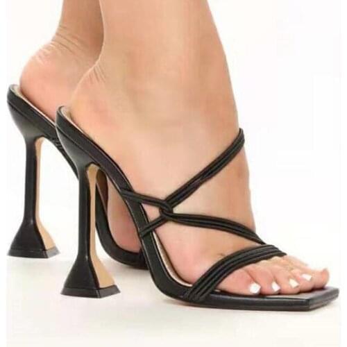 European style square head simple women sandals sexy high heel pumps shoes