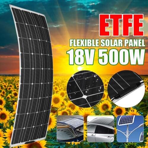 500W Solar Panel 18V Battery Charger Cell Monocrystalline for Camping Motorhome Power Bank Flexible RV Yacht 500W Power System