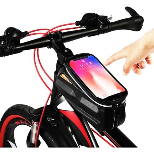Mountain Bike Bag Frame Front Top Tube Pouch Waterproof Touchscreen Phone Case MTB Pack Bicycle Accessories Cycling Parts