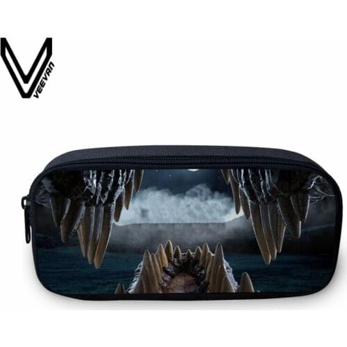 VEEVANV New 3D Animal Pencil Case Fashion Shark Printing Box Dinosaur Makeup Bags Casual Coin Wallets Boys School Storage Pounch