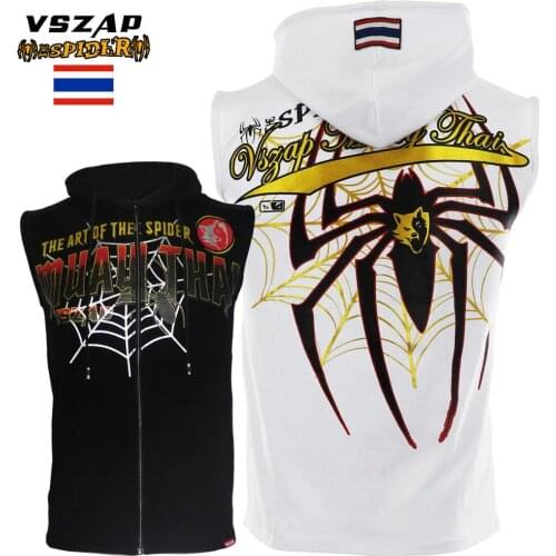 VSZAP MMA Sleeveless Jacket Hoodie 2020 New Spider Boxer Keeps warm breathable sweatshirt Mens blazer Hip-hop Boxing hoodie