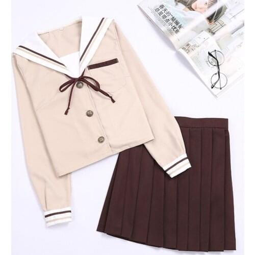 Japanese Student Suit Small Fresh Female College School Uniform Clothes Large Size Classic JK Sailor Cosplay Costume C50174A