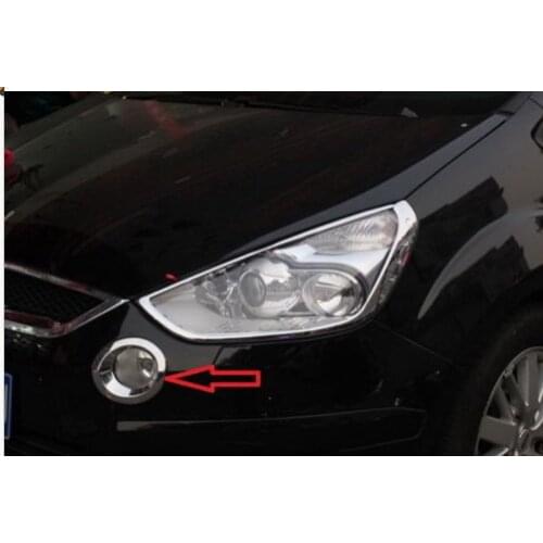 Bright Chrome FRONT FOG LAMP COVER TIRM for Ford S-MAX SMAX 2007 2008 2009-2012