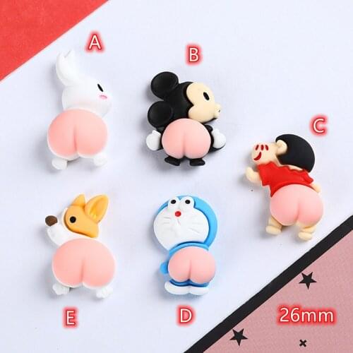 Pink Buttock Cabochons Flatback 10pcs cute Cartoon Buttocks Flatback Button Embellishments for Scarpbooking Kawaii Accessories