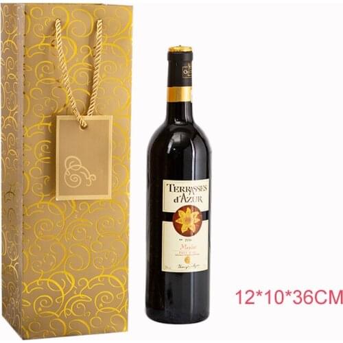 100pcs/lot) high quality cardboard wine bottle bags paper,for one bottle and two bottles wine
