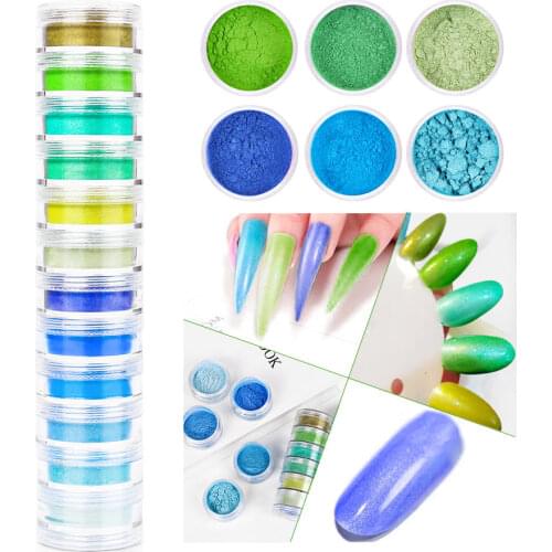 12Box/set Neon Phosphor Nail Glitter Powder Dust Luminous Pigment Fluorescent Powder Nail Glitters Ultrafine Pigmen