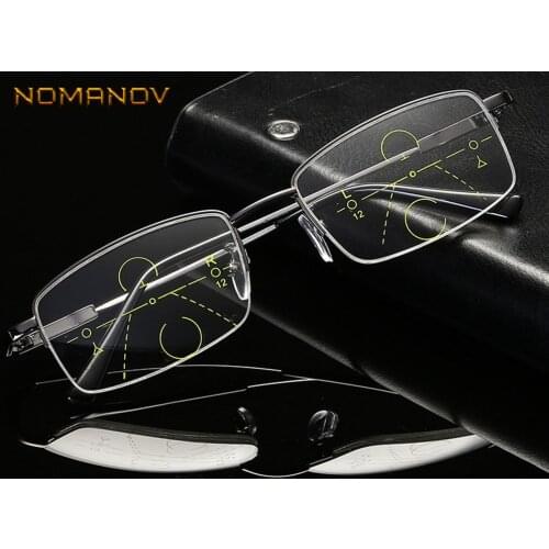 2019 Sale Nomanov Anti-blue Light Memory Frame See Near And Far Men Women Progressive Multifocal Reading Glasses Add 75 To 350