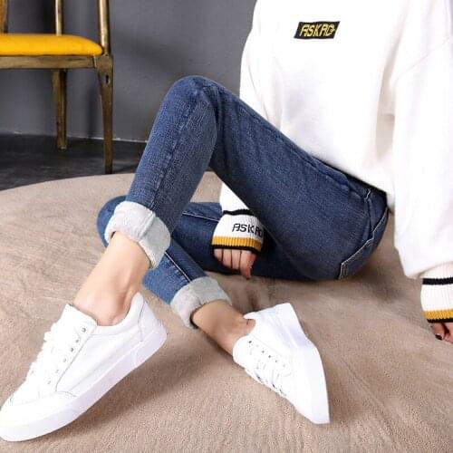2021 Band Winter Thick Fleece Jeans For Women Stretch Warm Skinny Denim Velvet Pencil Jeans Stretch Female Trousers